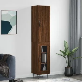 Aparador alto madera contrachapada roble marrón 34,5x34x180 cm de , Aparadores - Ref: Foro24-3199080, Precio: 95,53 €, Descue...