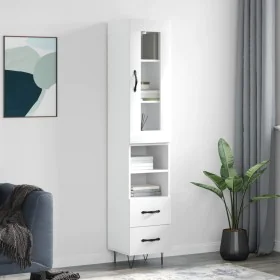 Hoher Schrank aus weiß glänzendem Sperrholz, 34,5x34x180 cm. von , Sideboards - Ref: Foro24-3199331, Preis: 116,41 €, Rabatt: %