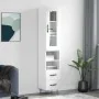 Hoher Schrank aus weiß glänzendem Sperrholz, 34,5x34x180 cm. von , Sideboards - Ref: Foro24-3199331, Preis: 116,41 €, Rabatt: %