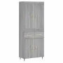 Tall gray Sonoma plywood sideboard 69.5x34x180 cm by , Sideboards - Ref: Foro24-3199863, Price: 155,12 €, Discount: %