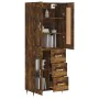 Hoher Schrank aus geräucherter Eichenholz-Sperrholzplatte 69,5x34x180 cm. von , Sideboards - Ref: Foro24-3199926, Preis: 165,...
