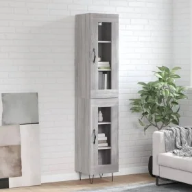 Tall gray Sonoma plywood sideboard 34.5x34x180 cm by , Sideboards - Ref: Foro24-3199463, Price: 105,98 €, Discount: %