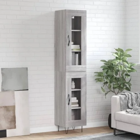 Aparador alto madera contrachapada gris Sonoma 34,5x34x180 cm de , Aparadores - Ref: Foro24-3199463, Precio: 105,97 €, Descue...