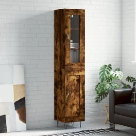 Smoked oak plywood sideboard 34.5x34x180 cm by , Sideboards - Ref: Foro24-3199526, Price: 99,85 €, Discount: %