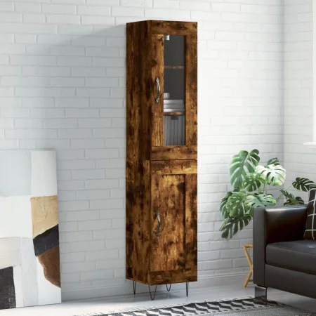 Smoked oak plywood sideboard 34.5x34x180 cm by , Sideboards - Ref: Foro24-3199526, Price: 99,83 €, Discount: %