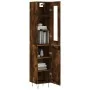 Aparador de madera contrachapada roble ahumado 34,5x34x180 cm de , Aparadores - Ref: Foro24-3199526, Precio: 99,83 €, Descuen...