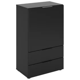 FMD Black chest of drawers with drawer and doors 49.7x31.7x81.3 cm by , Drawers - Ref: Foro24-447418, Price: 156,07 €, Discou...