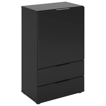 FMD Black chest of drawers with drawer and doors 49.7x31.7x81.3 cm by , Drawers - Ref: Foro24-447418, Price: 156,07 €, Discou...
