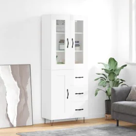 Hoher Schrank aus weiß glänzendem Sperrholz 69,5x34x180 cm. von , Sideboards - Ref: Foro24-3198691, Preis: 187,51 €, Rabatt: %