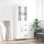 Tall white glossy plywood sideboard 69.5x34x180 cm by , Sideboards - Ref: Foro24-3198691, Price: 187,51 €, Discount: %