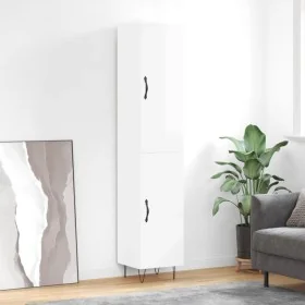 Hoher Schrank aus weiß glänzendem Sperrholz, 34,5x34x180 cm. von , Sideboards - Ref: Foro24-3198819, Preis: 112,68 €, Rabatt: %
