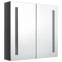 Armario de baño con espejo LED gris brillante 62x14x60 cm de vidaXL, Tocadores de baño - Ref: Foro24-326521, Precio: 103,24 €...