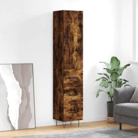 Rauchiger Eichenfurnier-Holzschrank 34,5x34x180 cm von , Sideboards - Ref: Foro24-3198886, Preis: 110,41 €, Rabatt: %