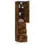 Aparador de madera contrachapada roble ahumado 34,5x34x180 cm de , Aparadores - Ref: Foro24-3198886, Precio: 110,40 €, Descue...