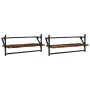 Wall shelves with bars 2 units smoked oak 65x25x30 cm by , Shelves and shelves - Ref: Foro24-836245, Price: 33,06 €, Discount: %