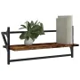 Wall shelves with bars 2 units smoked oak 65x25x30 cm by , Shelves and shelves - Ref: Foro24-836245, Price: 33,06 €, Discount: %