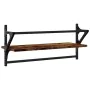 Wall shelves with bars 2 units smoked oak 65x25x30 cm by , Shelves and shelves - Ref: Foro24-836245, Price: 33,06 €, Discount: %