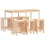 Garden set with table and high stools, 7 pieces, solid pine wood. by , Garden sets - Ref: Foro24-3157751, Price: 408,54 €, Di...