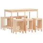 Gartentisch- und Hochhocker-Set, 7-teilig, Massivholz Kiefer von , Gartensets - Ref: Foro24-3157751, Preis: 408,52 €, Rabatt: %