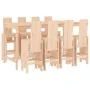 Garden set with table and high stools, 9 pieces, solid pine wood. by , Garden sets - Ref: Foro24-3157787, Price: 670,57 €, Di...