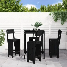 Set de mesa y taburetes altos jardín 5 piezas madera pino negro de , Conjuntos de jardín - Ref: Foro24-3157803, Precio: 353,2...