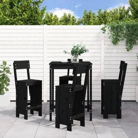 Garden set with table and high stools, 5 pieces, made of black pine wood. by , Garden sets - Ref: Foro24-3157803, Price: 353,...
