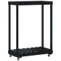 Firewood cart with solid black pine wood wheels 76.5x40x108 cm by , Firewood bags and holders - Ref: Foro24-833334, Price: 80...
