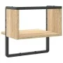 Wall shelf with Sonoma oak bar 30x25x30 cm by , Shelves and shelves - Ref: Foro24-836279, Price: 16,53 €, Discount: %