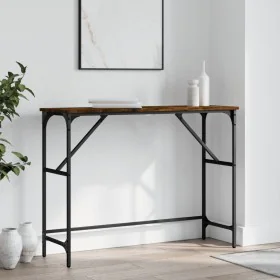 Engineered wood smoked oak console table 100x32x75 cm by , Side tables - Ref: Foro24-834057, Price: 42,27 €, Discount: %