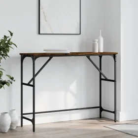 Mesa consola madera de ingeniería roble ahumado 100x32x75 cm de , Mesas auxiliares - Ref: Foro24-834057, Precio: 42,27 €, Des...