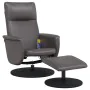 Sillón de masaje reclinable con reposapiés cuero sintético gris de , Sillones - Ref: Foro24-356559, Precio: 132,10 €, Descuen...