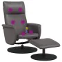 Reclining massage armchair with footrest in gray synthetic leather by , Armchairs - Ref: Foro24-356559, Price: 132,42 €, Disc...