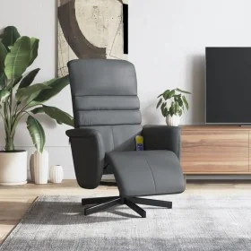 Massage-Fernsehsessel mit Fußstütze aus grauem Kunstleder. von , Sessel - Ref: Foro24-356713, Preis: 188,92 €, Rabatt: %