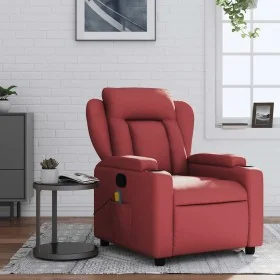Reclining massage armchair in synthetic red wine leather by , Armchairs - Ref: Foro24-372438, Price: 233,63 €, Discount: %