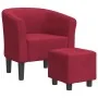 Sessel mit Hocker aus bordeauxrotem Samt von , Sessel - Ref: Foro24-356455, Preis: 182,83 €, Rabatt: %