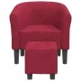 Sessel mit Hocker aus bordeauxrotem Samt von , Sessel - Ref: Foro24-356455, Preis: 182,83 €, Rabatt: %