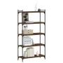 Bookcase with 5 shelves made of engineered oak wood, brown color, measuring 80x30x154 cm. by , Bookcases and shelves - Ref: F...