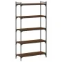 Bookcase with 5 shelves made of engineered oak wood, brown color, measuring 80x30x154 cm. by , Bookcases and shelves - Ref: F...
