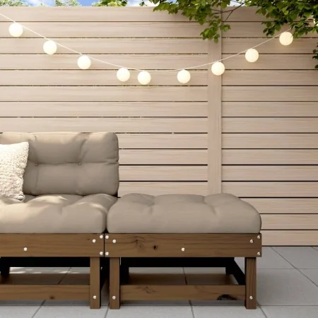 Massiver Gartenhocker aus honigbraunem Kiefernholz von , Modulare Sofas für den Außenbereich - Ref: Foro24-825383, Preis: 65,...