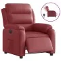 Sillón reclinable eléctrico de cuero sintético rojo tinto de , Sillones - Ref: Foro24-3205032, Precio: 272,42 €, Descuento: %