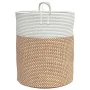 Cesta de almacenaje algodón marrón y blanco Ø38x46 cm de , Cestas - Ref: Foro24-358484, Precio: 36,15 €, Descuento: %