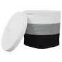Cesta de almacenaje con tapa algodón blanco y negro Ø40x35 cm de , Cestas - Ref: Foro24-358499, Precio: 37,68 €, Descuento: %