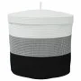 Cesta de almacenaje con tapa algodón blanco y negro Ø40x35 cm de , Cestas - Ref: Foro24-358499, Precio: 37,68 €, Descuento: %