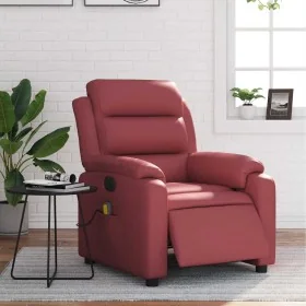 Reclining electric massage armchair in synthetic red wine leather. by , Armchairs - Ref: Foro24-3205039, Price: 305,67 €, Dis...