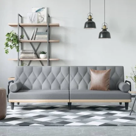 Light gray fabric sofa bed with armrests by , Sofas - Ref: Foro24-351937, Price: 271,46 €, Discount: %