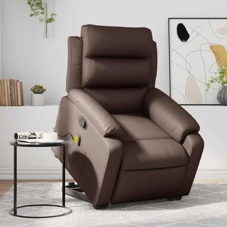 Sillón reclinable de masaje de pie de cuero sintético marrón de , Sillones - Ref: Foro24-3205051, Precio: 306,84 €, Descuento: %