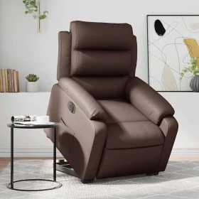 Sillón reclinable elevable eléctrico de cuero sintético marrón de , Sillones - Ref: Foro24-3205058, Precio: 351,53 €, Descuen...