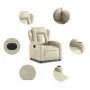 Cream synthetic leather electric recliner. by , Armchairs - Ref: Foro24-3204531, Price: 253,83 €, Discount: %