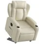 Cream synthetic leather electric reclining lift chair by , Armchairs - Ref: Foro24-3204559, Price: 335,41 €, Discount: %