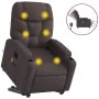 Sillón masaje eléctrico reclinable elevable tela marrón oscuro de , Sillones - Ref: Foro24-3204637, Precio: 349,31 €, Descuen...